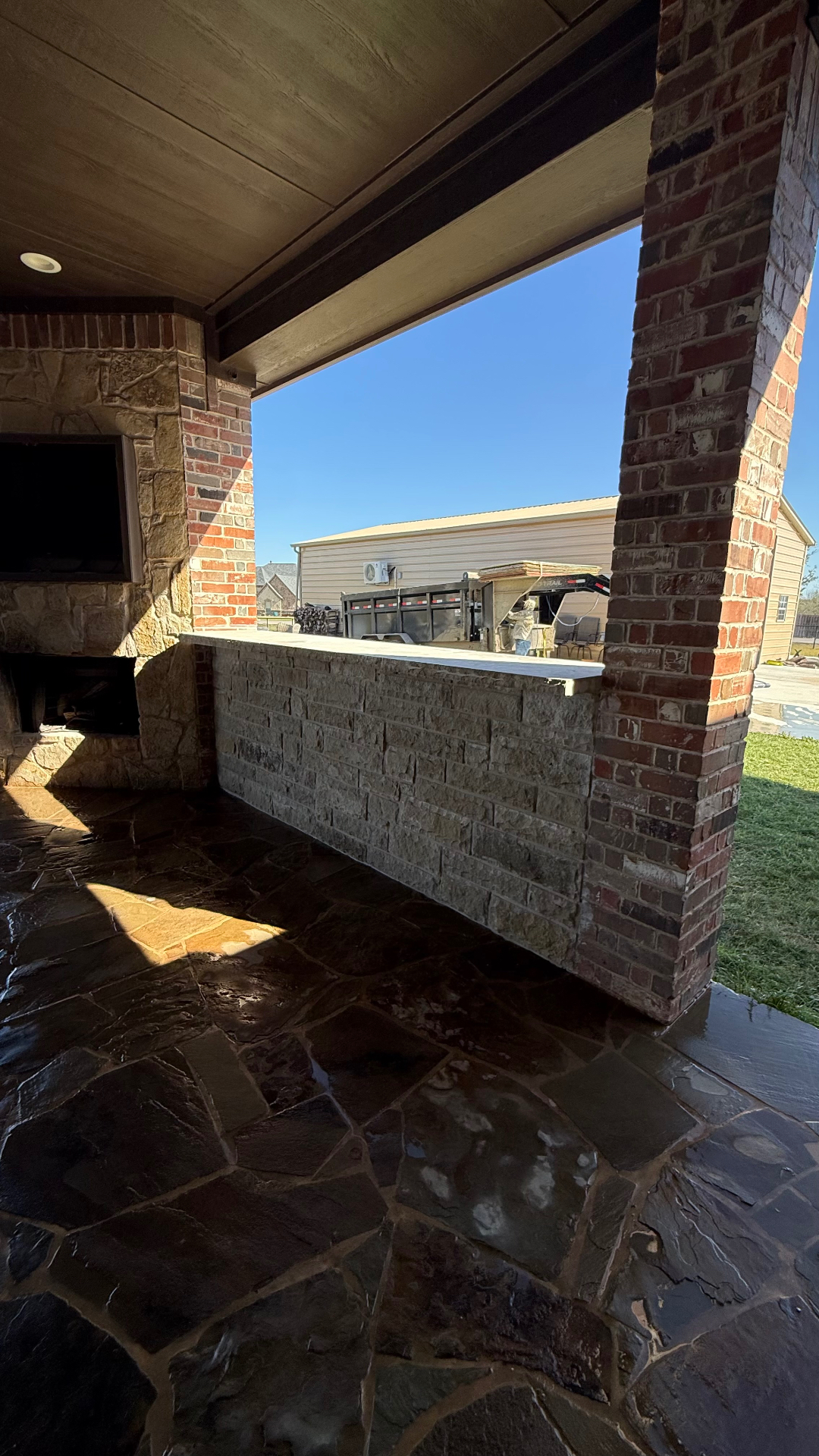 Flagstone Patio & Stone Bar