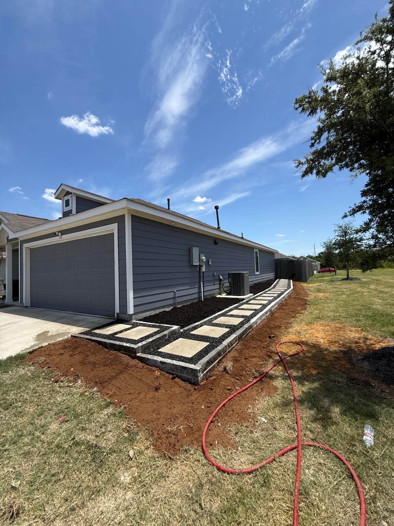 Paver Stepping Path with Gravel Border